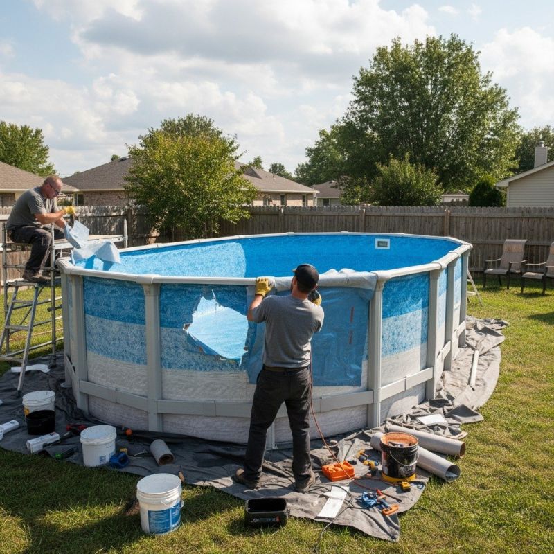 Local Above Ground Pool Removal pros at work